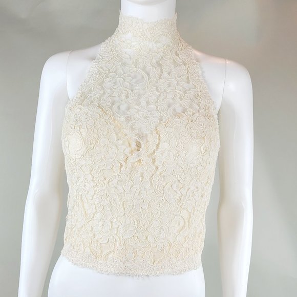 Only Hearts by Helena Stuart Turtleneck Lace Top - Picture 1 of 10